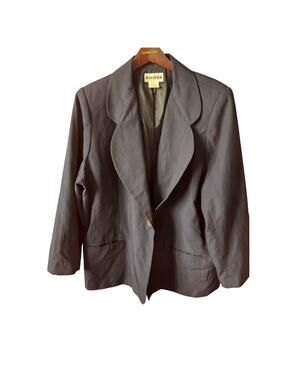 Joan Leslie Navy Vintage Blazer Size 22W Structured One Button Plus Size Career.